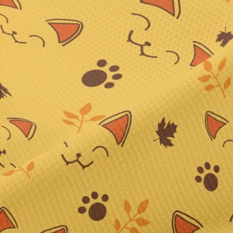 Squinting Cat Face Piqué