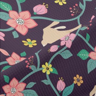Playful Rabbit Playing In The  Piqué