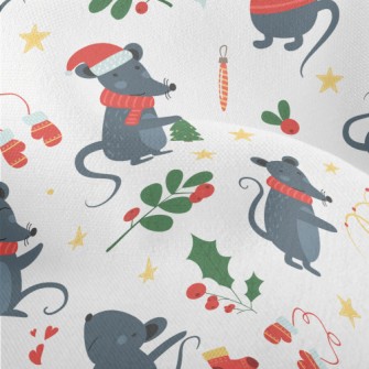 Happy Christmas Mouse Lightweight Performance Linen