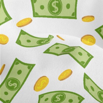 US Dollar Banknotes Coins Lightweight Performance Linen
