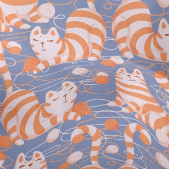 Lazy Striped Cat Playing With  Lightweight Performance Linen