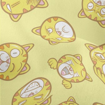 Exaggerated Funny Striped Cat Lightweight Performance Linen