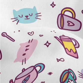 Kitten Family Afternoon Tea Lightweight Performance Linen