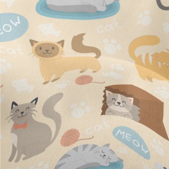 Various Breeds Of Cats Lightweight Performance Linen