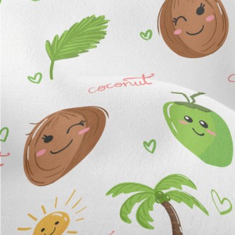 Playful Swinging Coconut Tree Lightweight Performance Linen