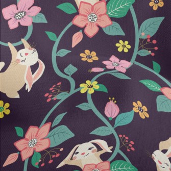 Playful Rabbit Playing In The  Lightweight Performance Linen