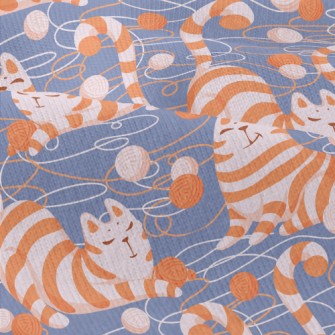 Lazy Striped Cat Playing With  Modern Jersey