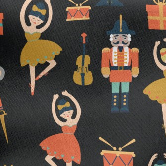 Nutcracker Ballet Girl Jersey Backed Fleece