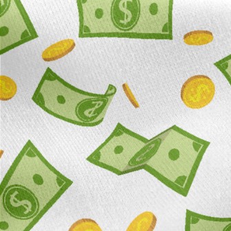 US Dollar Banknotes Coins Jersey Backed Fleece