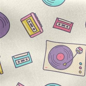 Cassette Vinyl Record Jersey Backed Fleece