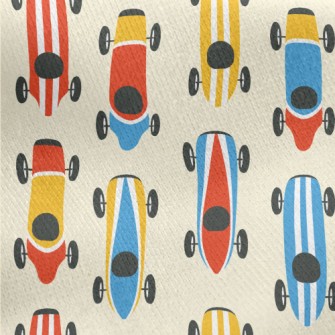 Striped Colorful Racing Car Jersey Backed Fleece