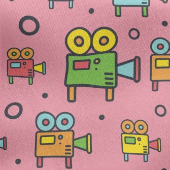 Colorful Movie Camera Jersey Backed Fleece