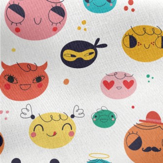 Big Face With Cute Expression Jersey Backed Fleece