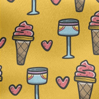 Cartoon Ice Cream Soda Jersey Backed Fleece