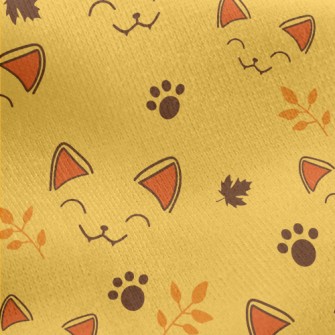 Squinting Cat Face Jersey Backed Fleece