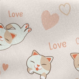 Playing Coquettishly With Cats Jersey Backed Fleece