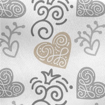 Mysterious Line Heart Jersey Backed Fleece