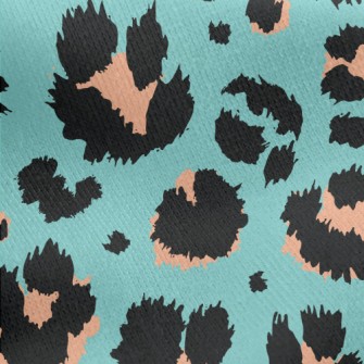 Fashion Fluorescent Leopard Pr Jersey Backed Fleece