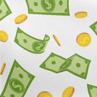 US Dollar Banknotes Coins Pongee