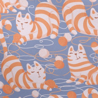 Lazy Striped Cat Playing With  Pongee