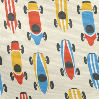 Striped Colorful Racing Car Pongee