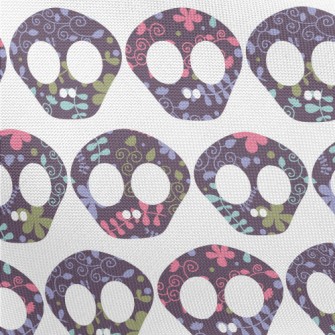 Cute Flower Skull Pongee