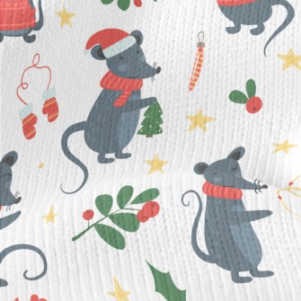Happy Christmas Mouse Stretch Jersey