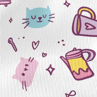 Kitten Family Afternoon Tea Stretch Jersey