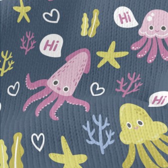 Hello Squid Jellyfish Fish Stretch Jersey