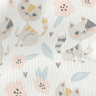 Gentle Cat And Little Flower Stretch Jersey