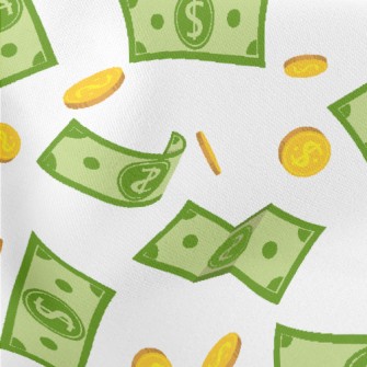 US Dollar Banknotes Coins Lightweight Cotton Poplin