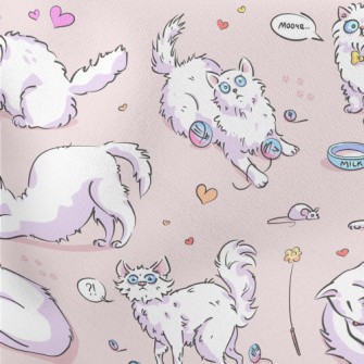 Surprised Cat Playing Lightweight Cotton Poplin