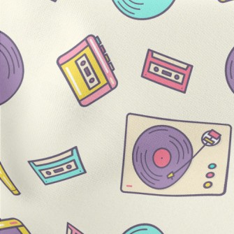 Cassette Vinyl Record Lightweight Cotton Poplin