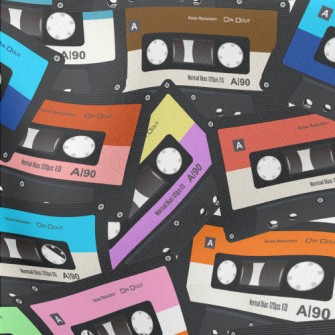 Retro Colorful Cassette Lightweight Cotton Poplin