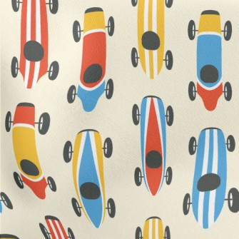 Striped Colorful Racing Car Lightweight Cotton Poplin
