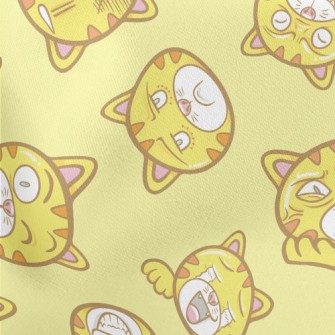 Exaggerated Funny Striped Cat Lightweight Cotton Poplin