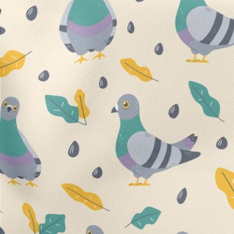 Walking Pigeons With Fallen Le Lightweight Cotton Poplin