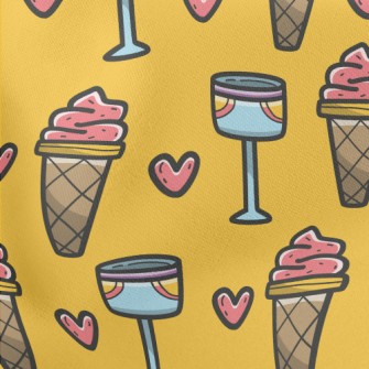 Cartoon Ice Cream Soda Lightweight Cotton Poplin