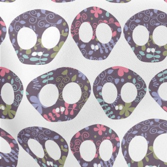 Cute Flower Skull Lightweight Cotton Poplin