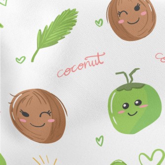 Playful Swinging Coconut Tree Lightweight Cotton Poplin