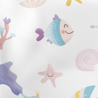 Colorful Fish Underwater Kingd Lightweight Cotton Poplin