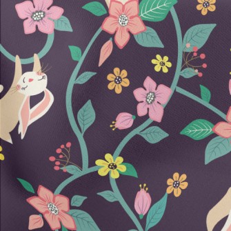 Playful Rabbit Playing In The  Lightweight Cotton Poplin