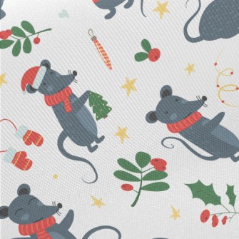 Happy Christmas Mouse Midweight Cotton Poplin