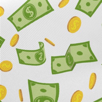 US Dollar Banknotes Coins Midweight Cotton Poplin