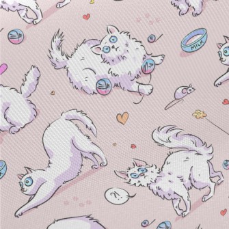 Surprised Cat Playing Midweight Cotton Poplin