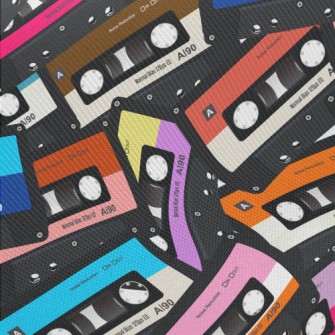 Retro Colorful Cassette Midweight Cotton Poplin