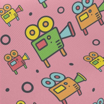 Colorful Movie Camera Midweight Cotton Poplin
