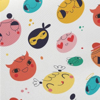 Big Face With Cute Expression Midweight Cotton Poplin