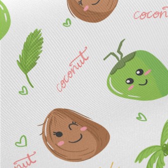 Playful Swinging Coconut Tree Midweight Cotton Poplin