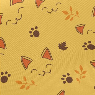 Squinting Cat Face Midweight Cotton Poplin